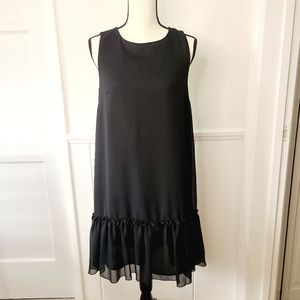 NWT Tommy Hilfiger Women's Black Dress Sleeveless Tanktop Ruffles Size 8